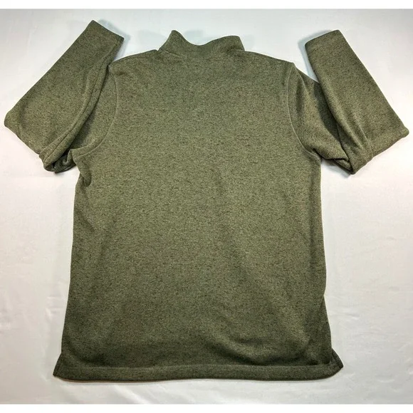 Wrangler Authentics Mens Quarter Zip Fleece Pullover Olive Green MTTH52213 L - Picture 7 of 7